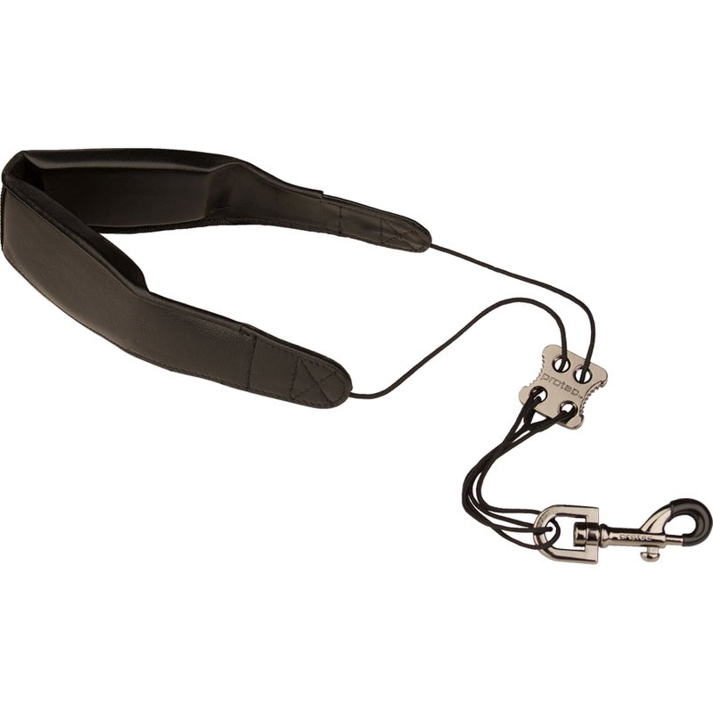 Pro-Tec Protec Pro Tec L305M 24-Inch Leather Less-Stress Saxophone Neck Strap with Deluxe Metal Trigger Snap Abdominal Support,Black, Tall - Image 1